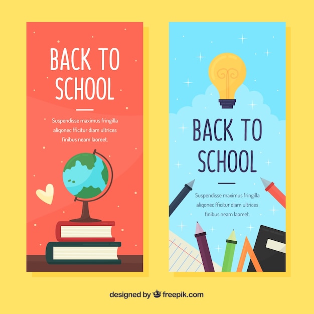 Free vector vertical back to school banners