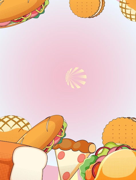 Free vector vertical background template with food frame