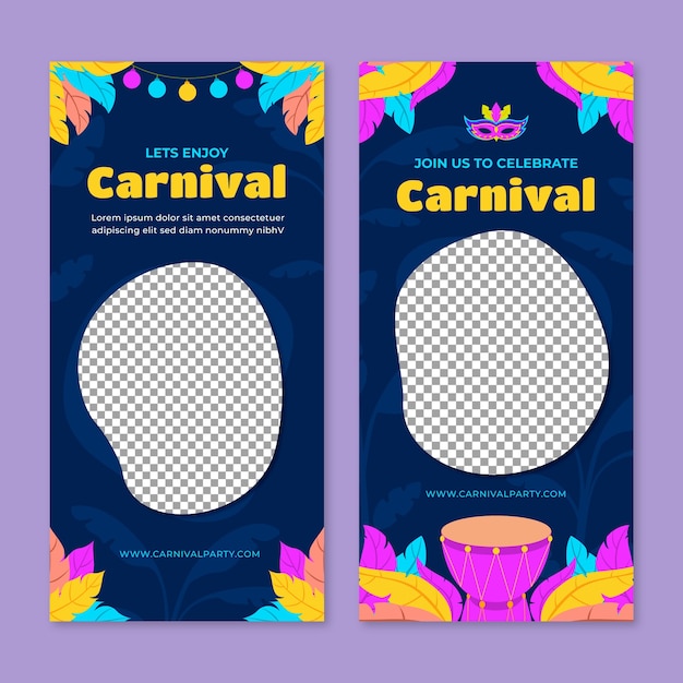 Vertical banner template for carnival party celebration