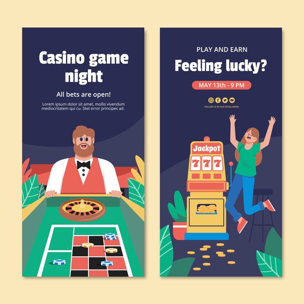 vertical banner template for casino experience and gambling