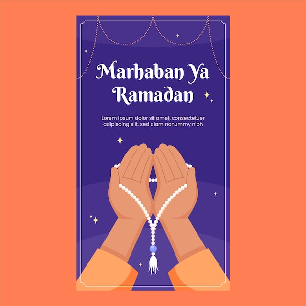 Бесплатное векторное изображение Шаблон вертикального баннера для празднования исламского рамадана
