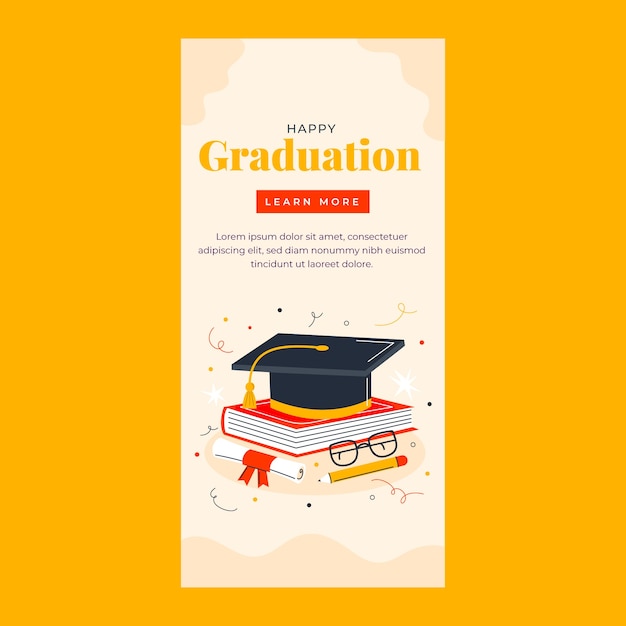 Vertical banner template for graduation