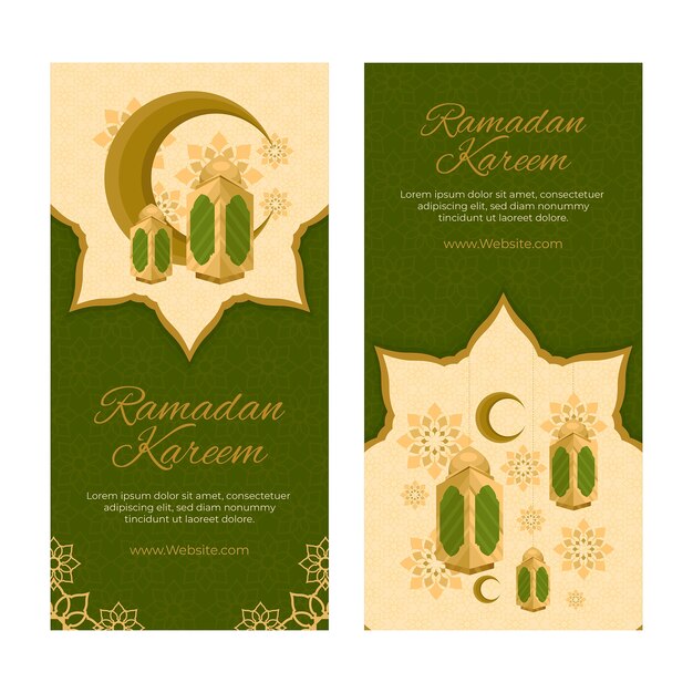 Vertical banner template for islamic ramadan celebration