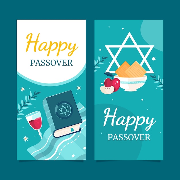 Free vector vertical banner template for jewish passover celebration