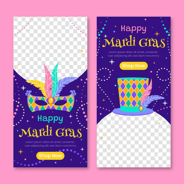 mardi gras vertical banner