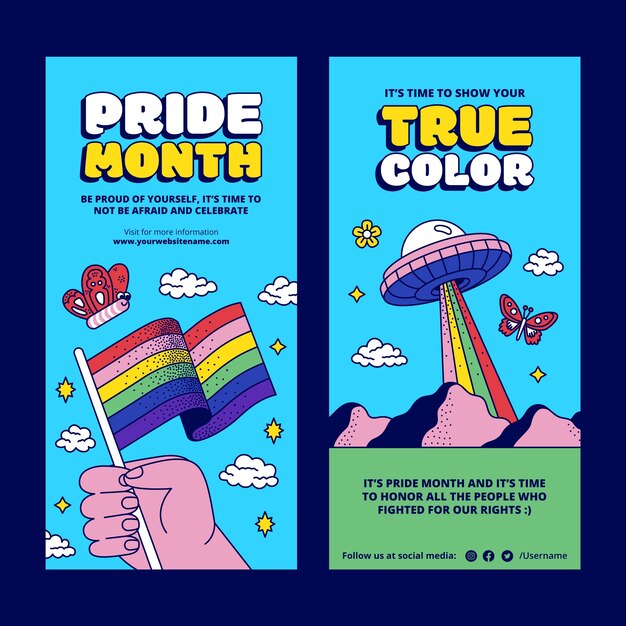 Vertical banner template for pride month celebration