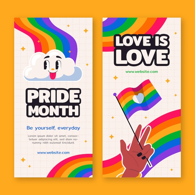 Vertical banner template for pride month celebration