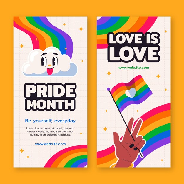 Vertical banner template for pride month celebration