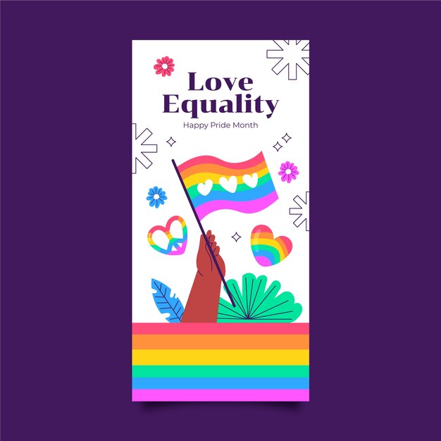 Vertical banner template for pride month celebration