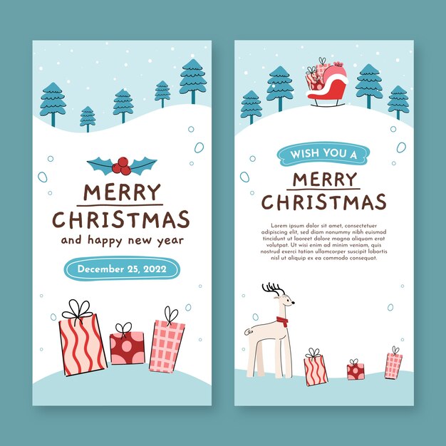 Free vector vertical banners set for christmas season celebration