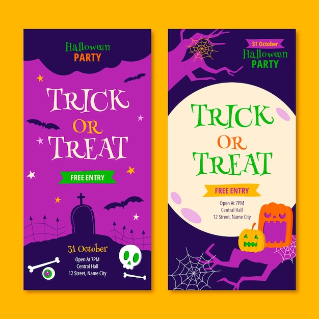 Vertical banners set for halloween celebration