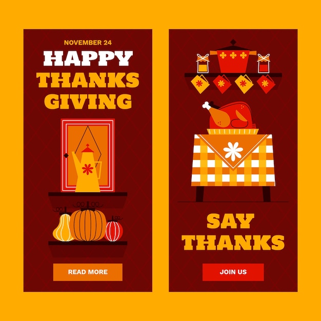 Vertical banners set for thanksgiving celebration