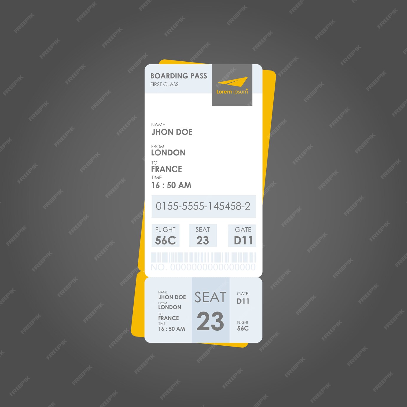 Free Vector | Vertical boarding pass template
