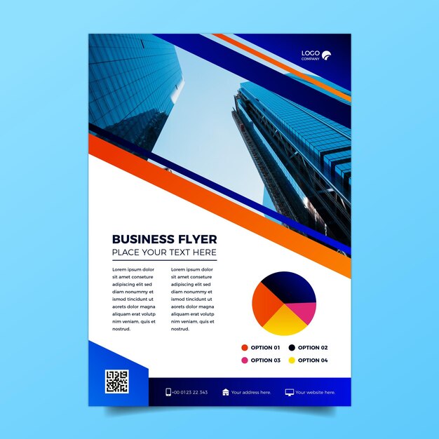 Free vector vertical business flyer template