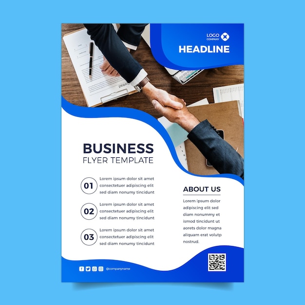 Free vector vertical business flyer template