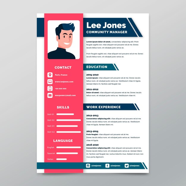 Vertical cv template