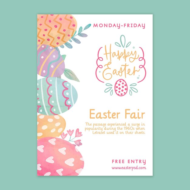 Vertical easter poster template