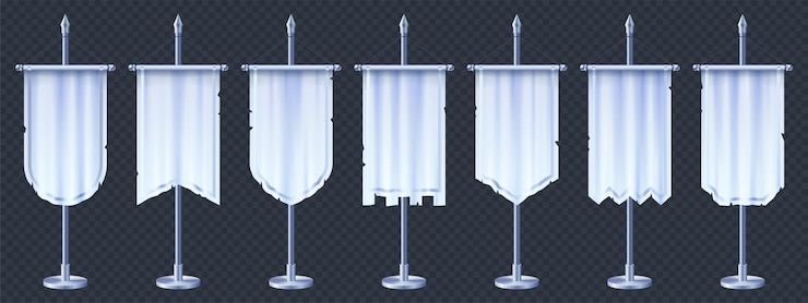 Free Vector vertical flag banner for medieval 3d game scene