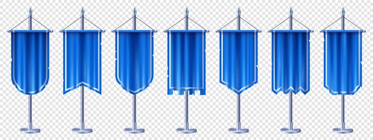 Free Vector vertical flag banner for medieval 3d game scene