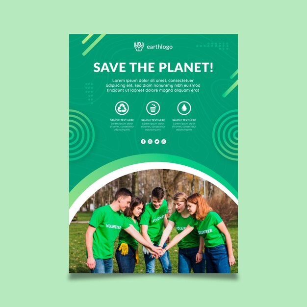 Vertical flyer template for mother earth day celebration