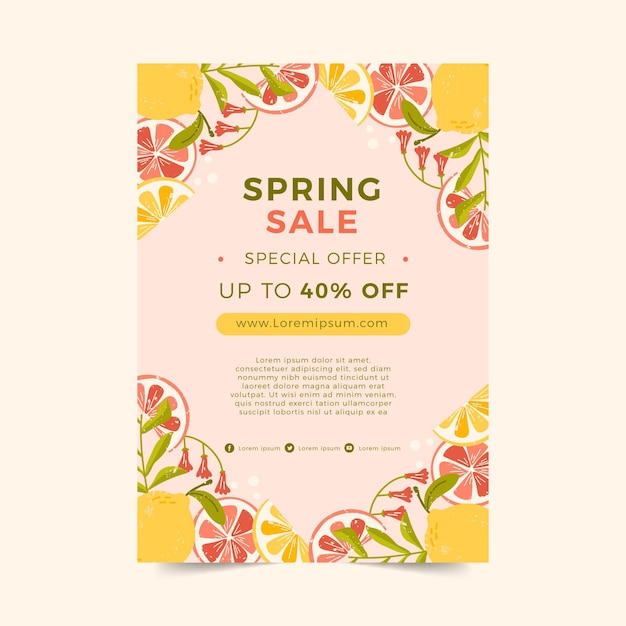 Vertical flyer template with citrus