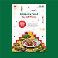 Free vector vertical mexican food flyer template