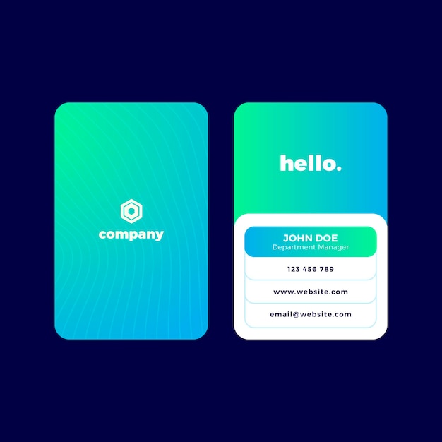 Free vector vertical modern gradient business card template