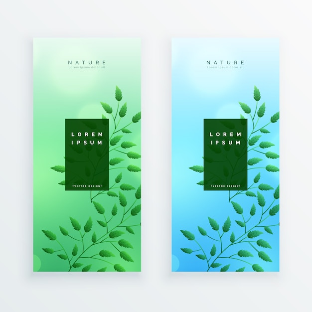 Free vector vertical nature leaves banner design