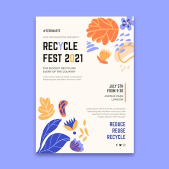 Vertical poster for recycling day festival