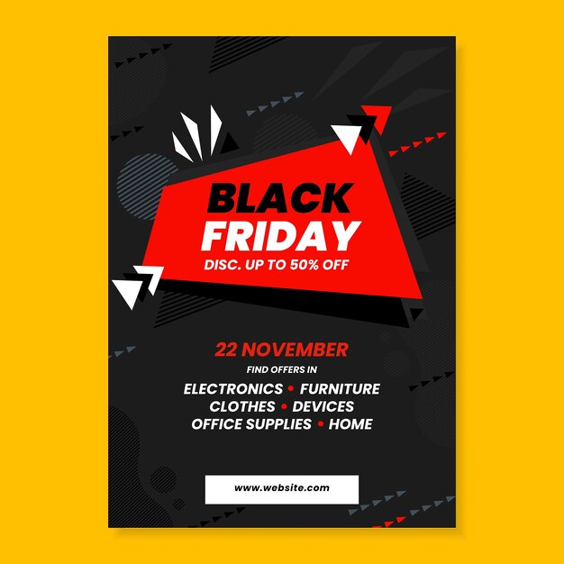 Vertical poster template for black friday sales