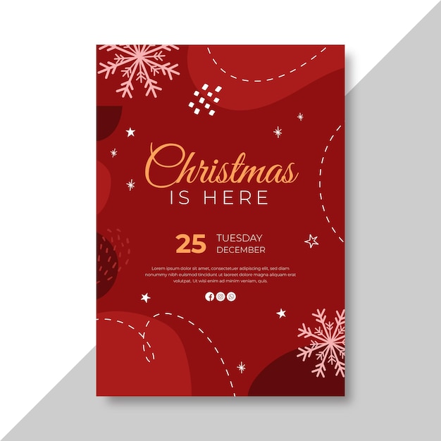 Free vector vertical poster template for christmas