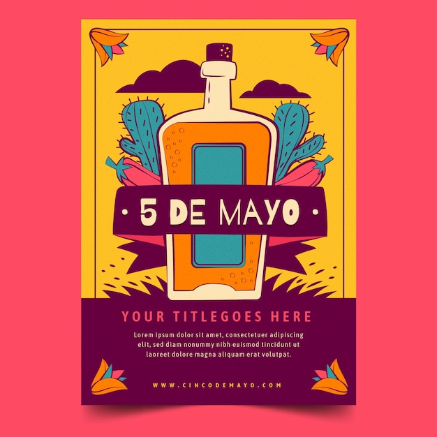 Vertical poster template for cinco de mayo celebration