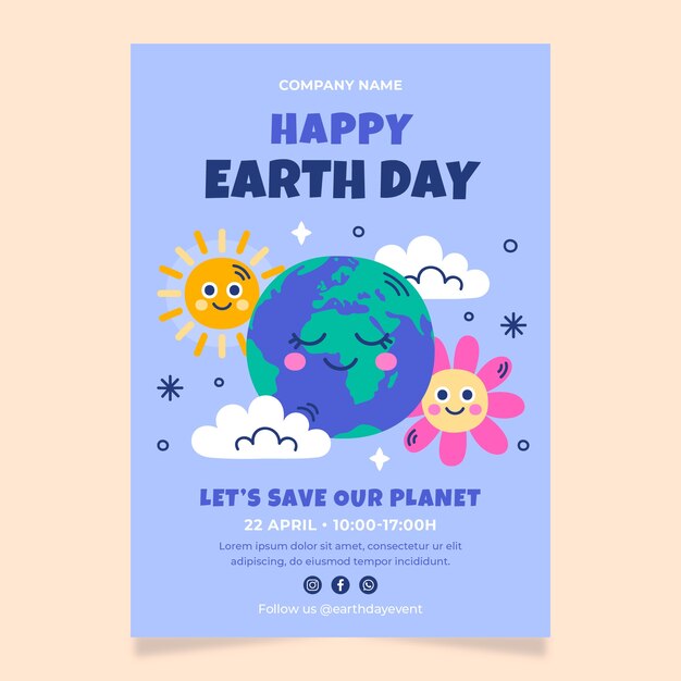 vertical poster template for earth day celebration