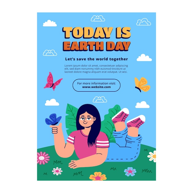 Vertical poster template for earth day celebration