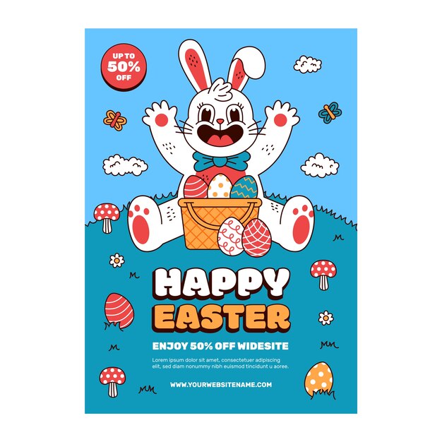 Vertical poster template for easter celebration