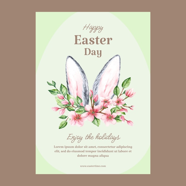 Vertical poster template for easter celebration