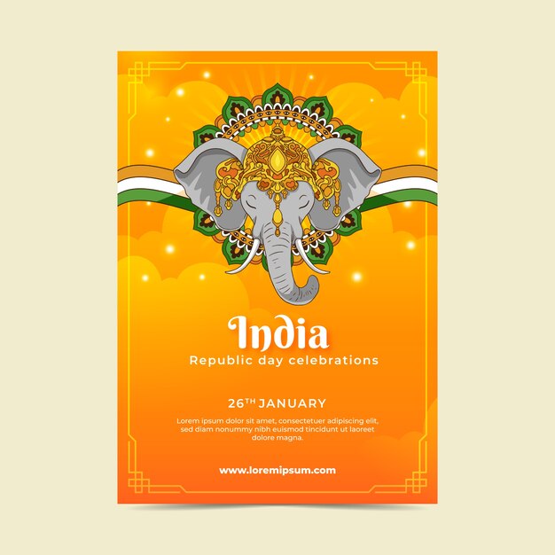 Vertical poster template for indian republic day national holiday