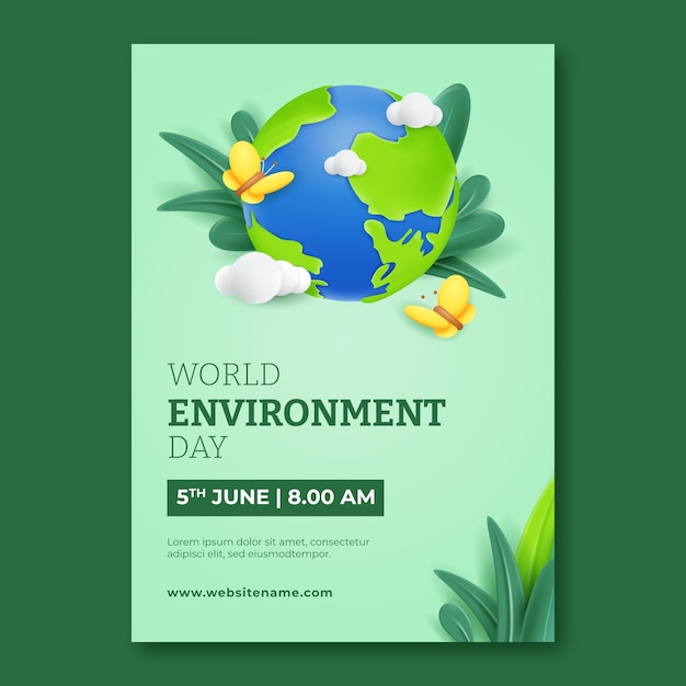 Free vector vertical poster template for international environment celebration