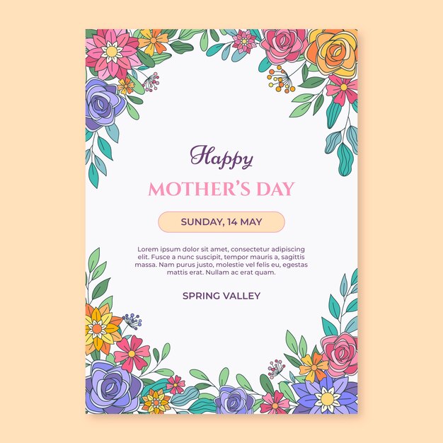 Vertical poster template for mother's day celebration