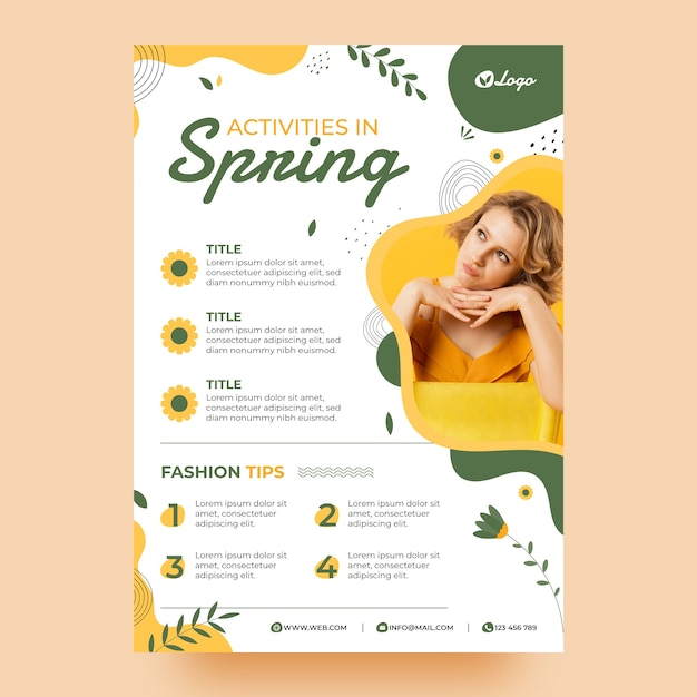 Vertical poster template for spring celebration