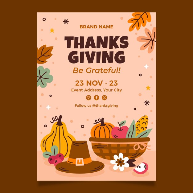 vertical poster template for thanksgiving day celebration
