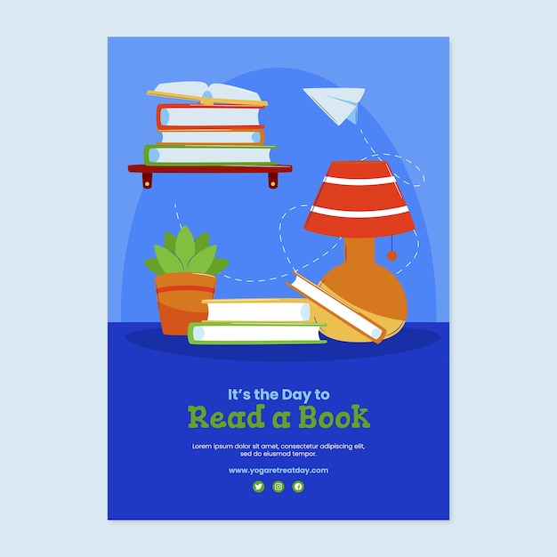 Vertical poster template for world book day celebration