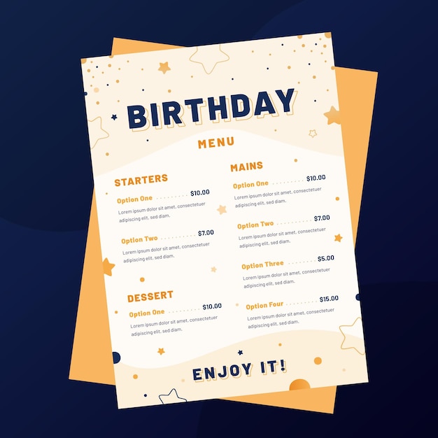 Vertical restaurant menu template