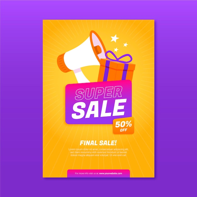 Free vector vertical sale poster template