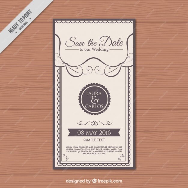 Free Vector | Vertical shape wedding invitation