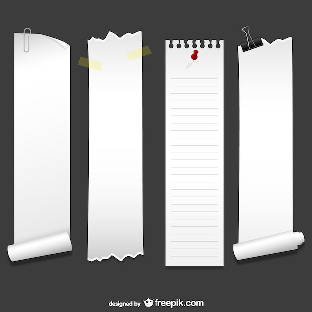 Vertical sheets of paper