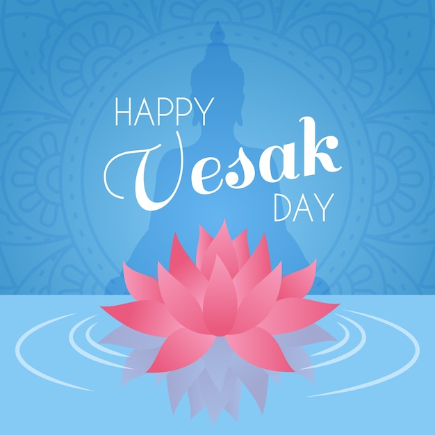 Free vector vesak concept in flat design