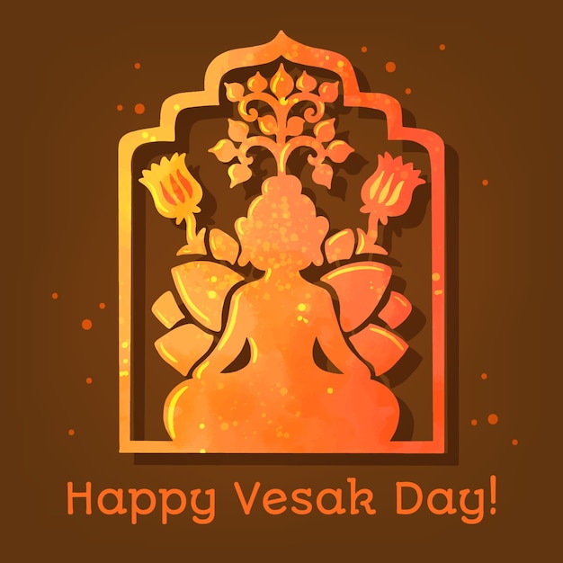 Free vector vesak concept in watercolor style