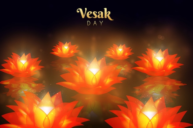 Vesak day concept Free Vector