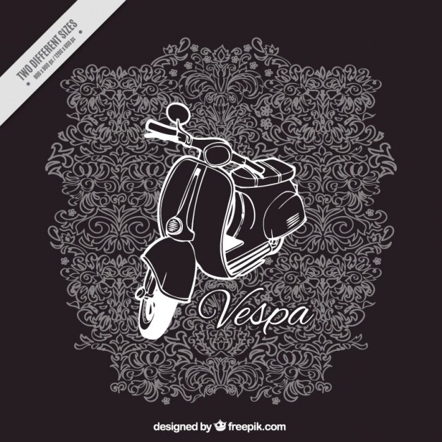 vespa wallpaper black and white